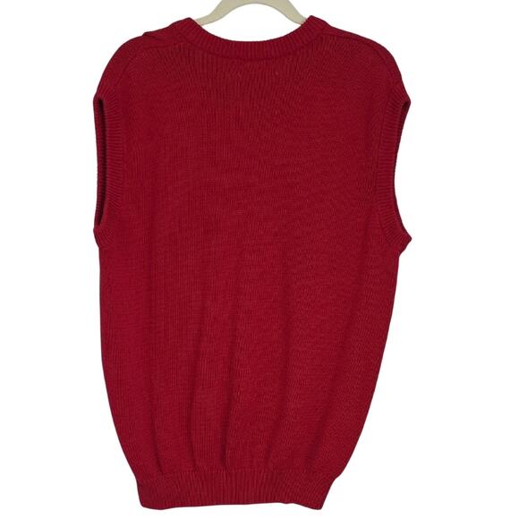 Northwest Territory Mens Sz L Red Y2K Preppy Grandpa Classic Christmas Knit Vest - Picture 2 of 9